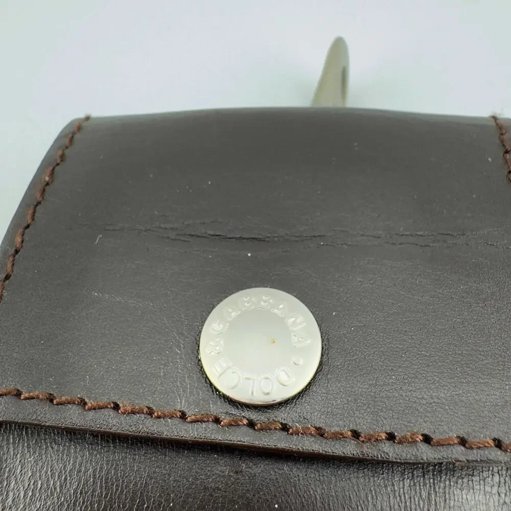 Dolce & Gabbana Vintage Leather Pouch‎ Small Clutch with Silver Clasp